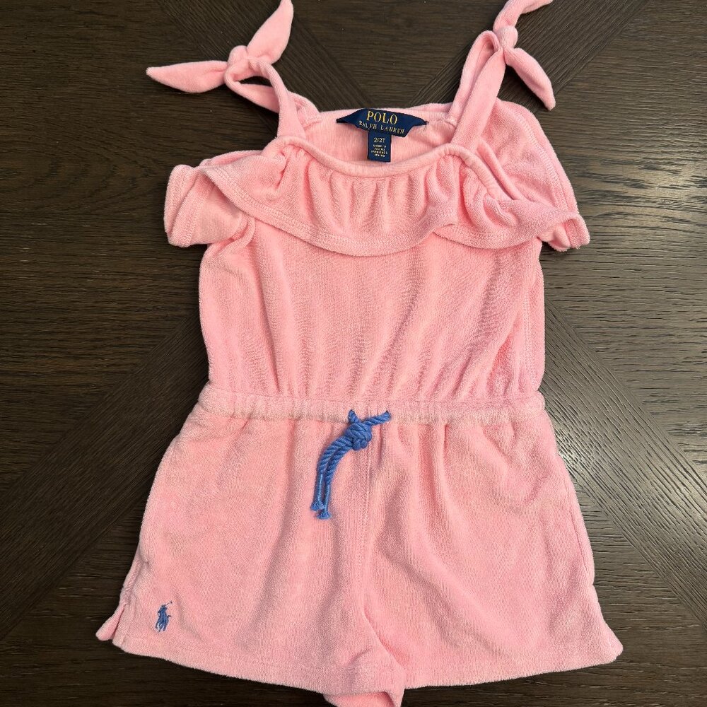 Polo Ralph Lauren Terry Cloth Romper in Pink, Size 2T